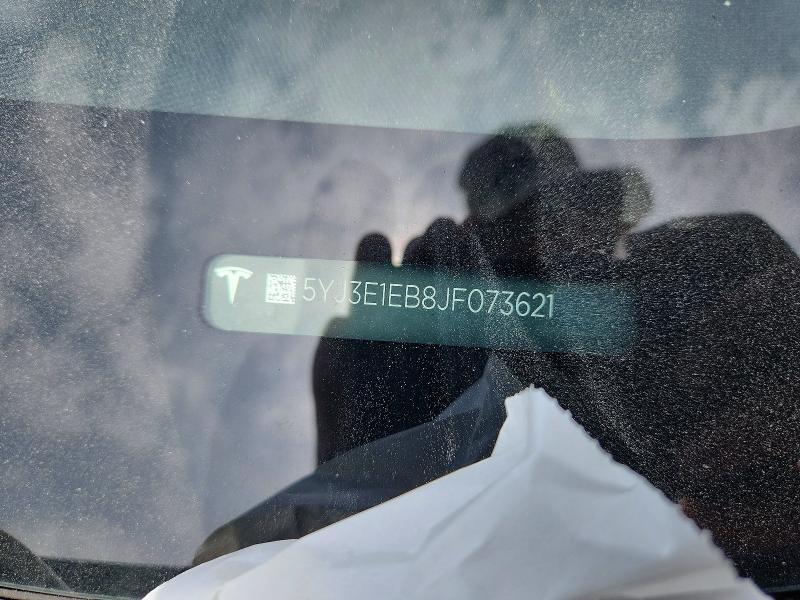 2018 Tesla Model 3 მანქანა იყიდება აუქციონზე, vin: 5YJ3E1EB8JF073621, აუქციონის ნომერი: 61649076