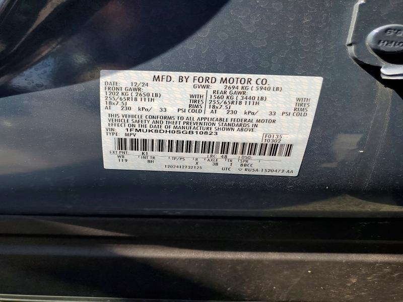 85963345 :رقم المزاد ، 1FMUK8DH0SGB10823 vin ، 2025 Ford Explorer مزاد بيع