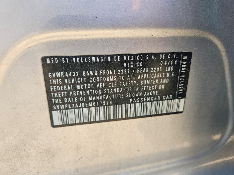 Aukcja sprzedaży 2014 Volkswagen Jetta, vin: 3VWPL7AJ8EM617976, numer aukcji: 63171136