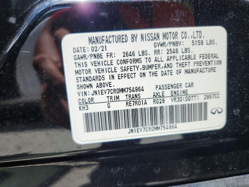 Продаж на аукціоні авто 2021 Infiniti Q50, vin: JN1EV7CR0MM754964, номер лоту: 60157486