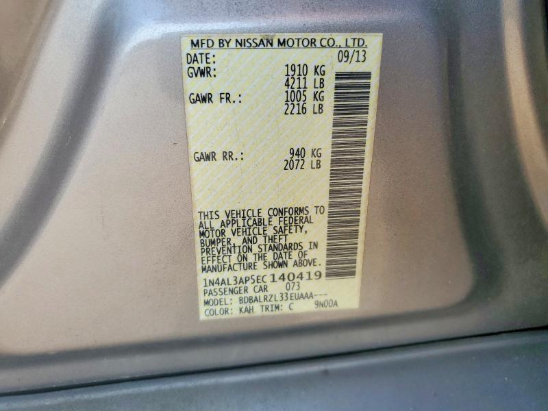 Aukcja sprzedaży 2014 Nissan Altima, vin: 1N4AL3AP5EC140419, numer aukcji: 62472966