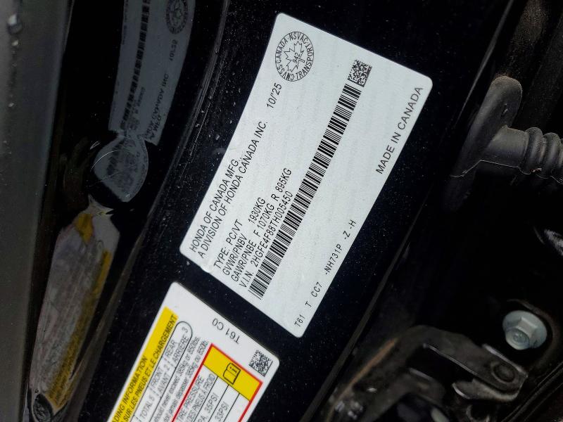 59081826 :رقم المزاد ، 2HGFE4F88TH005450 vin ، 2026 Honda Civic مزاد بيع