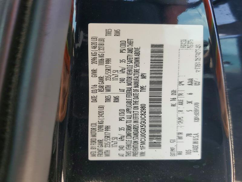Aukcja sprzedaży 2016 Ford Escape, vin: 1FMCU0GX5GUC82980, numer aukcji: 62127156