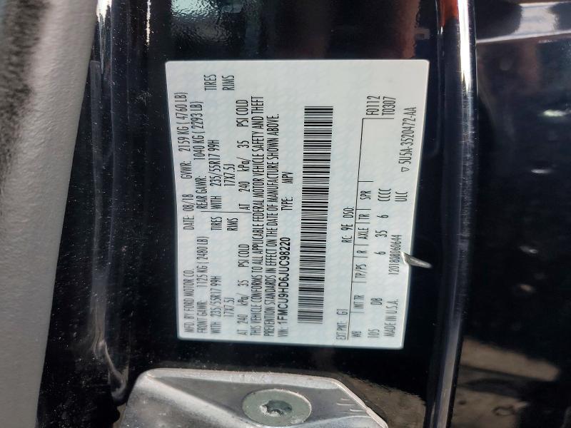 Продажа на аукционе авто 2018 Ford Escape, vin: 1FMCU9HD6JUC98220, номер лота: 60273206