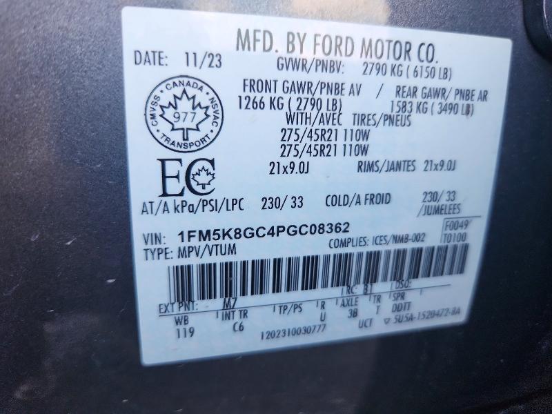 Aukcja sprzedaży 2023 Ford Explorer, vin: 1FM5K8GC4PGC08362, numer aukcji: 60092816