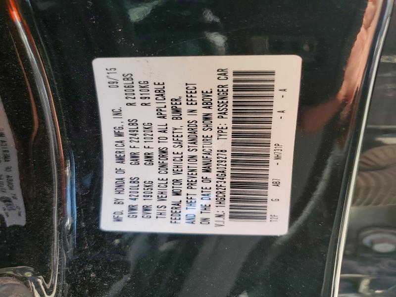 Продажа на аукционе авто 2016 Honda Accord, vin: 1HGCR2F34GA029278, номер лота: 63033146