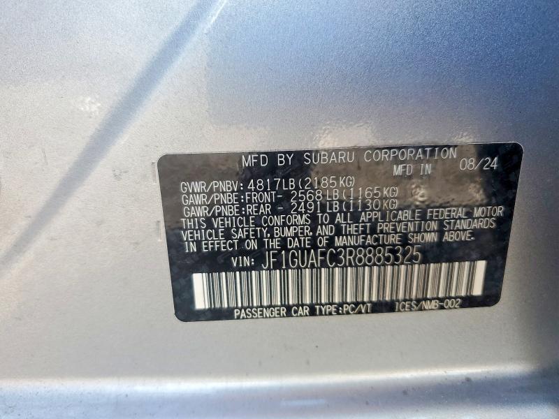 Продажа на аукционе авто 2024 Subaru Impreza, vin: JF1GUAFC3R8885325, номер лота: 60946246