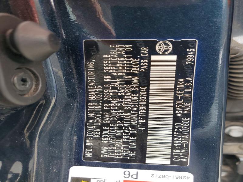 Продажа на аукционе авто 2015 Toyota Camry, vin: 4T1BF1FK9FU932040, номер лота: 60852936