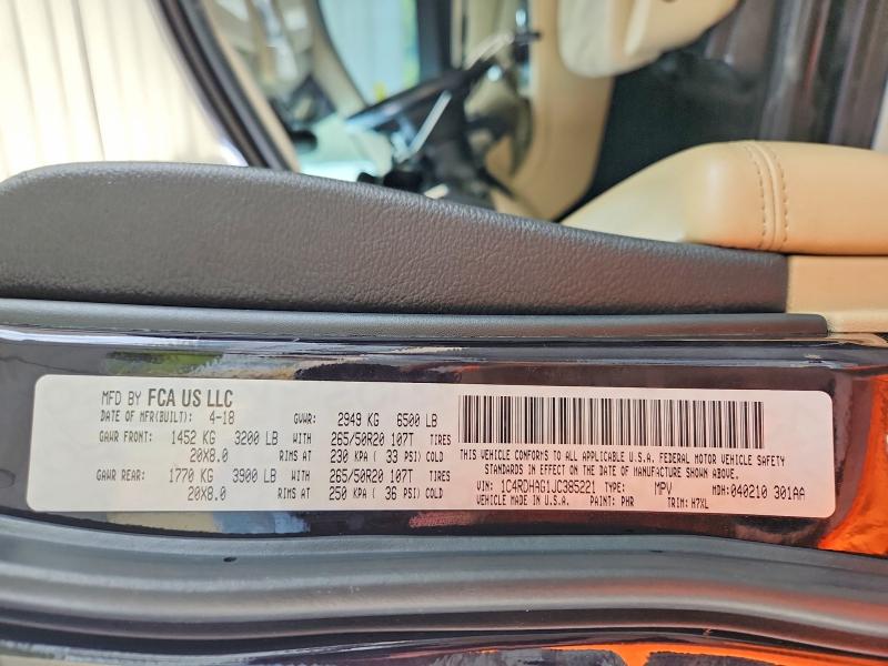 63048836 :رقم المزاد ، 1C4RDHAG1JC385221 vin ، 2018 Dodge Durango مزاد بيع