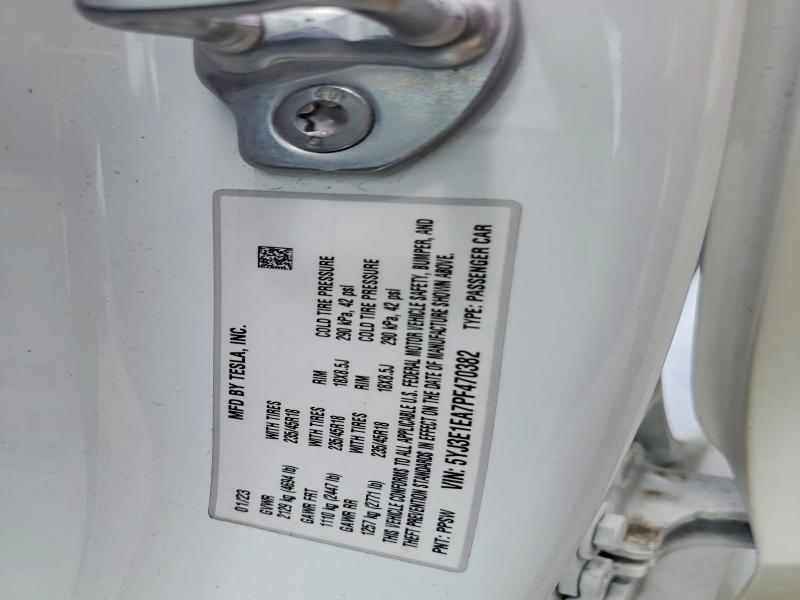 Auction sale of the 2023 Tesla Model 3, vin: 5YJ3E1EA7PF470382, lot number: 60997006