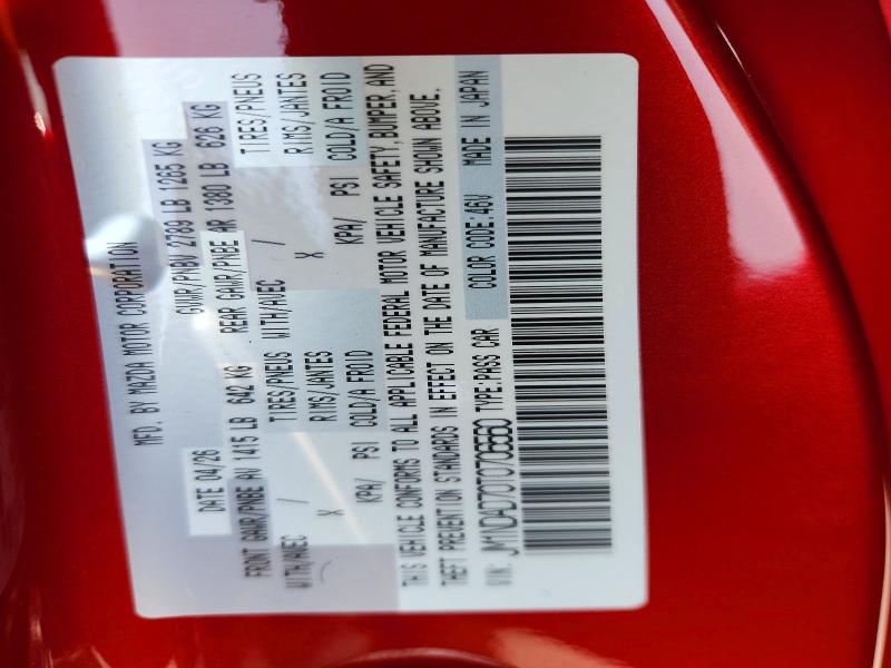 2026 Mazda Mx-5 Miata მანქანა იყიდება აუქციონზე, vin: JM1NDAD70T0706560, აუქციონის ნომერი: 62937776