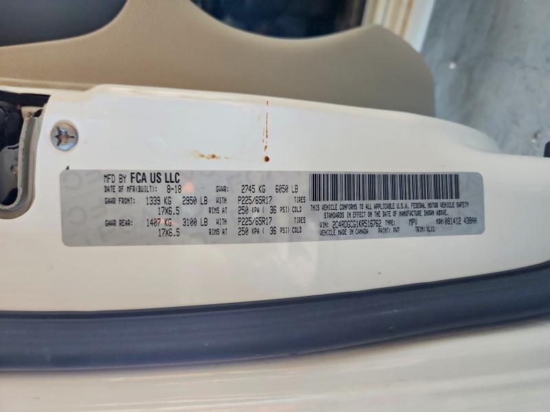 Продаж на аукціоні авто 2019 Dodge Grand Caravan, vin: 2C4RDGCG1KR516762, номер лоту: 85630855
