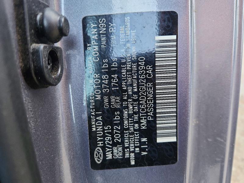 61959976 :رقم المزاد ، KMHTC6AD2GU263940 vin ، 2016 Hyundai Veloster مزاد بيع