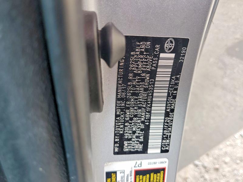Продаж на аукціоні авто 2017 Toyota Camry, vin: 4T1BF1FK4HU453513, номер лоту: 59894266