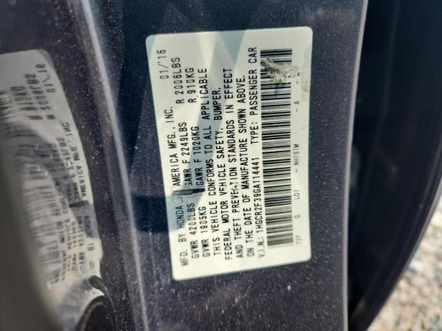 2016 Honda Accord მანქანა იყიდება აუქციონზე, vin: 1HGCR2F39GA114441, აუქციონის ნომერი: 61493586