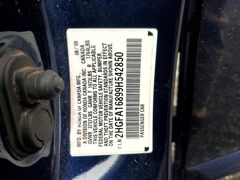 Продаж на аукціоні авто 2009 Honda Civic, vin: 2HGFA16899H542850, номер лоту: 59535706