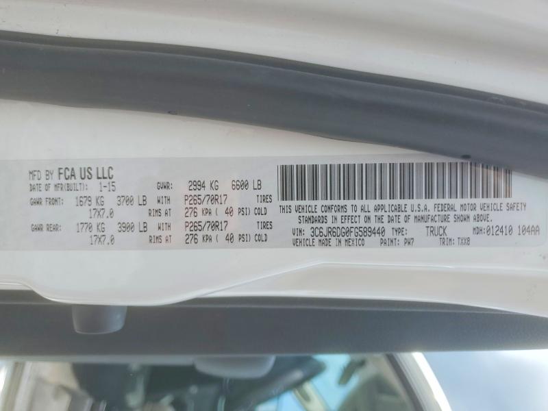 Aukcja sprzedaży 2015 Ram 1500, vin: 3C6JR6DG0FG589440, numer aukcji: 58050336