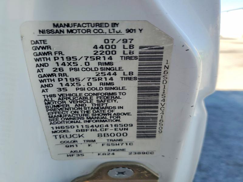 1997 Nissan Truck მანქანა იყიდება აუქციონზე, vin: 1N6SD11S4VC416509, აუქციონის ნომერი: 62540266