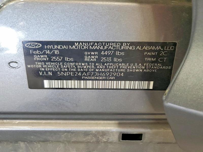 2018 Hyundai Sonata მანქანა იყიდება აუქციონზე, vin: 5NPE24AF7JH692904, აუქციონის ნომერი: 61547526