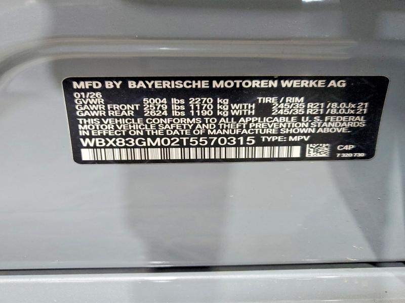 2026 Bmw X2 მანქანა იყიდება აუქციონზე, vin: WBX83GM02T5570315, აუქციონის ნომერი: 59698846