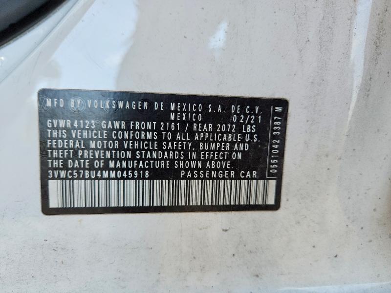Продаж на аукціоні авто 2021 Volkswagen Jetta, vin: 3VWC57BU4MM045918, номер лоту: 60393846