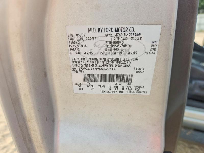 61705376 :رقم المزاد ، 1FMCU96H96KA20615 vin ، 2006 Ford Escape مزاد بيع