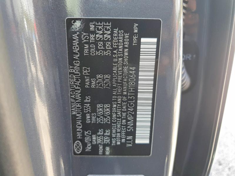 Aukcja sprzedaży 2026 Hyundai Santa Fe, vin: 5NMP24GL3TH180644, numer aukcji: 61851386