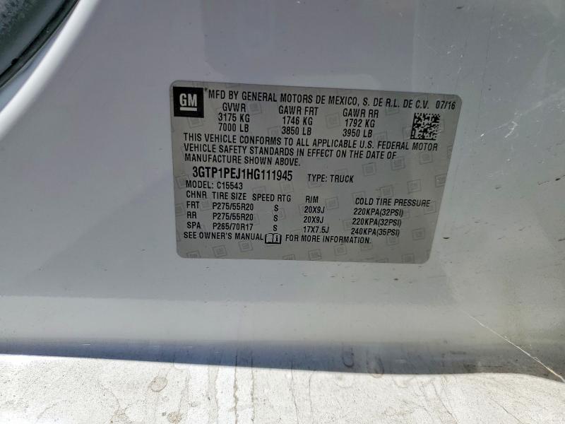 Aukcja sprzedaży 2017 Gmc Sierra, vin: 3GTP1PEJ1HG111945, numer aukcji: 60688686