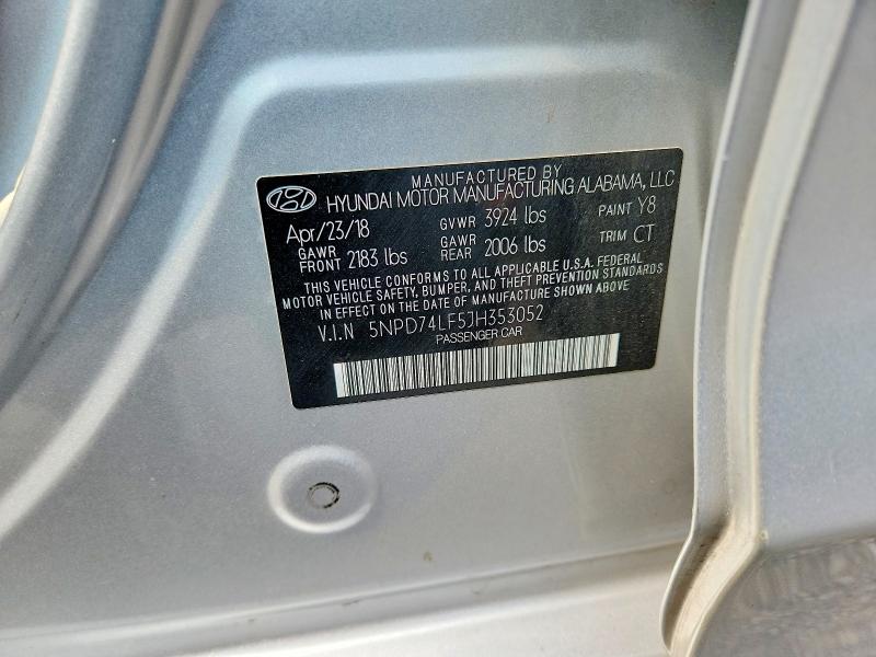 Aukcja sprzedaży 2018 Hyundai Elantra, vin: 5NPD74LF5JH353052, numer aukcji: 63365426