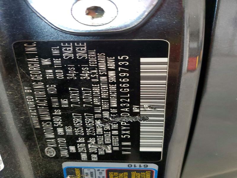 61397896 :رقم المزاد ، 5XYPGDA32LG669735 vin ، 2020 Kia Sorento مزاد بيع