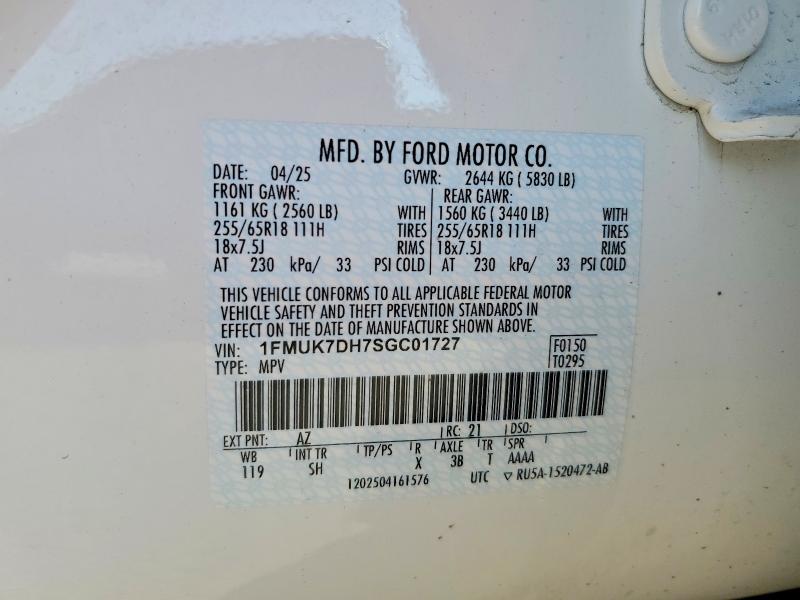Продажа на аукционе авто 2025 Ford Explorer, vin: 1FMUK7DH7SGC01727, номер лота: 60305676