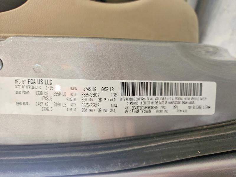 61762616 :رقم المزاد ، 2C4RC1CG0FR646585 vin ، 2015 Chrysler Town & Country مزاد بيع