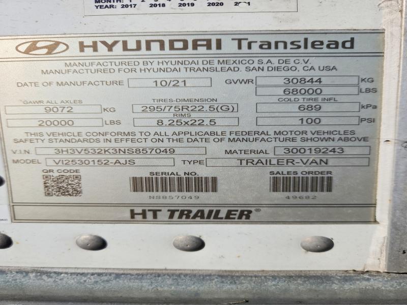 Продажа на аукционе авто 2022 Hyundai Translead Inc Unknown, vin: 3H3V532K3NS857049, номер лота: 58233936