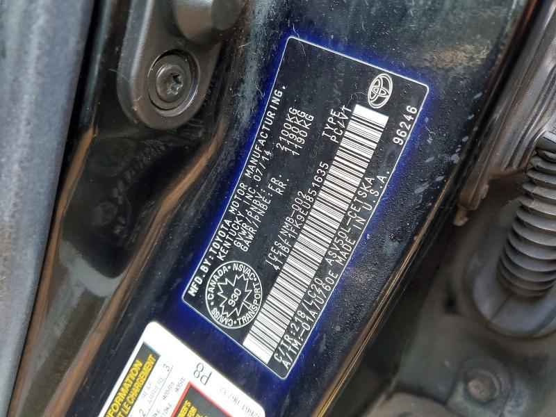 Продажа на аукционе авто 2014 Toyota Camry, vin: 4T1BF1FK9EU851635, номер лота: 61875656