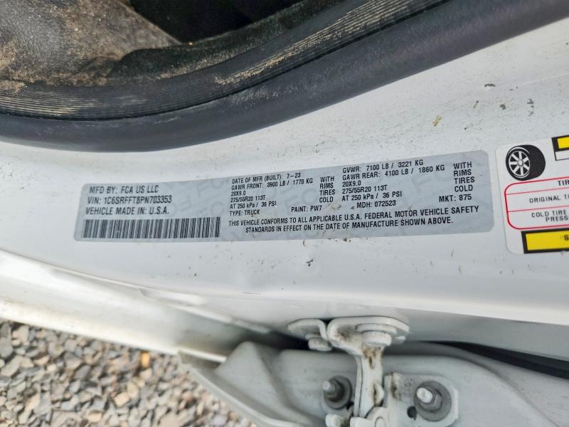 Aukcja sprzedaży 2023 Dodge Ram 1500, vin: 1C6SRFFT8PN703353, numer aukcji: 60241296