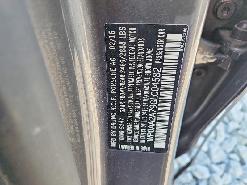 59907326 :رقم المزاد ، WP0AA2A79GL004582 vin ، 2016 Porsche Panamera مزاد بيع
