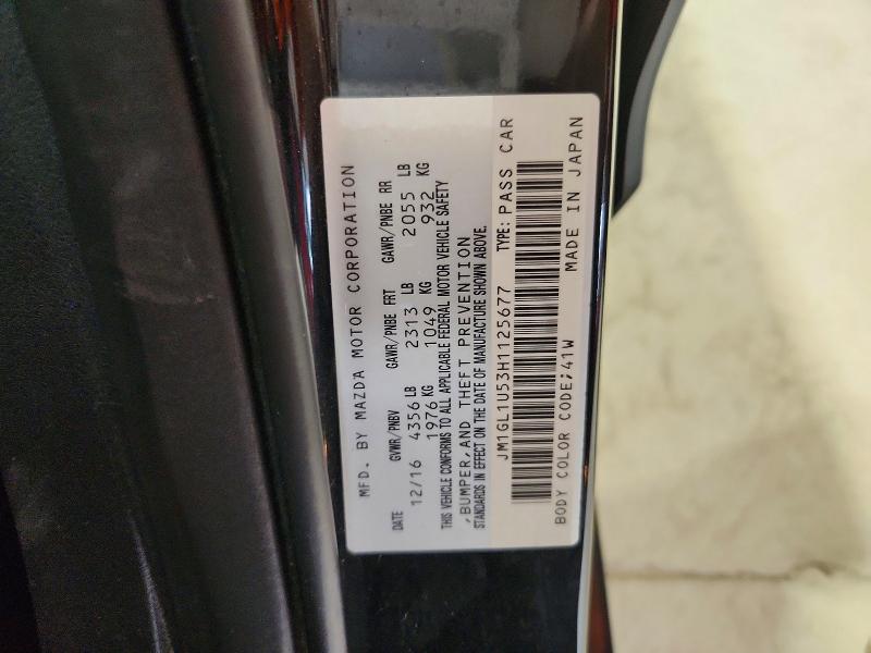 63109976 :رقم المزاد ، JM1GL1U53H1125677 vin ، 2017 Mazda 6 مزاد بيع