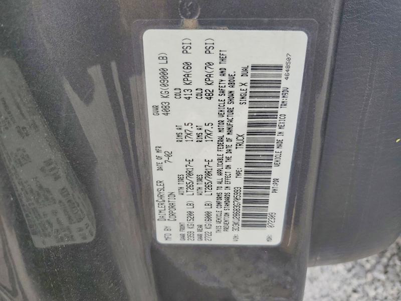 Aukcja sprzedaży 2003 Dodge Ram 2500, vin: 3D3KU28683G705993, numer aukcji: 61499526