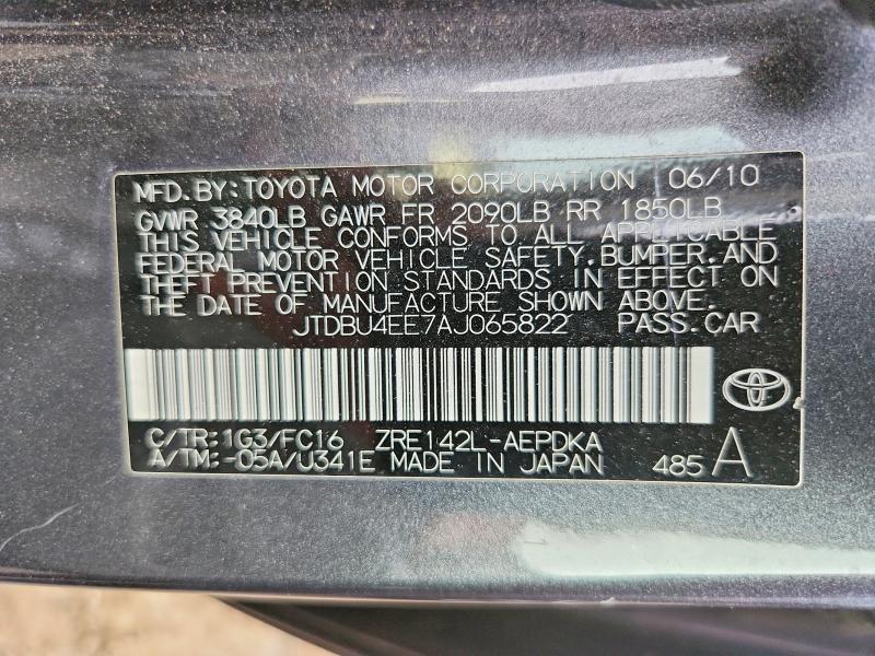 Продаж на аукціоні авто 2010 Toyota Corolla, vin: JTDBU4EE7AJ065822, номер лоту: 61241506