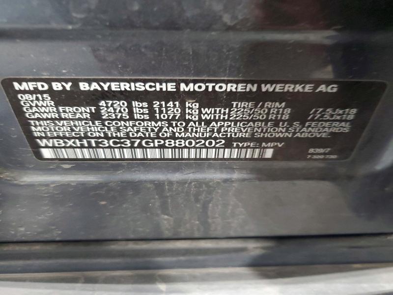 Продажа на аукционе авто 2016 Bmw X1, vin: WBXHT3C37GP880202, номер лота: 62280496
