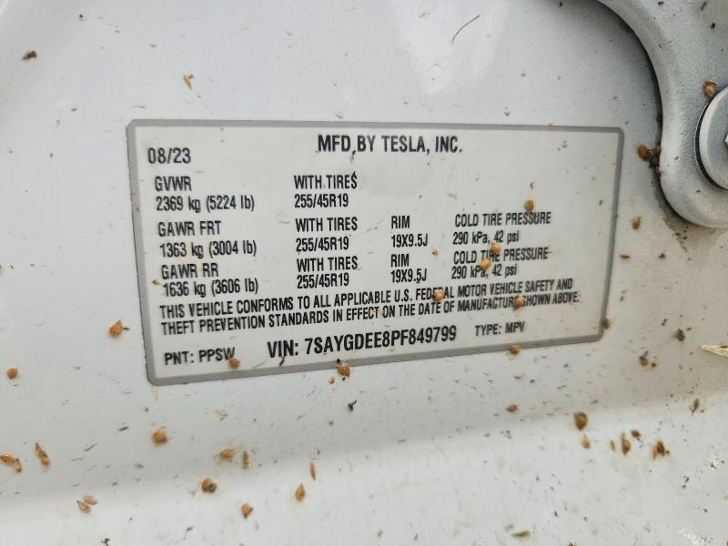 Aukcja sprzedaży 2023 Tesla Model Y, vin: 7SAYGDEE8PF849799, numer aukcji: 61166856