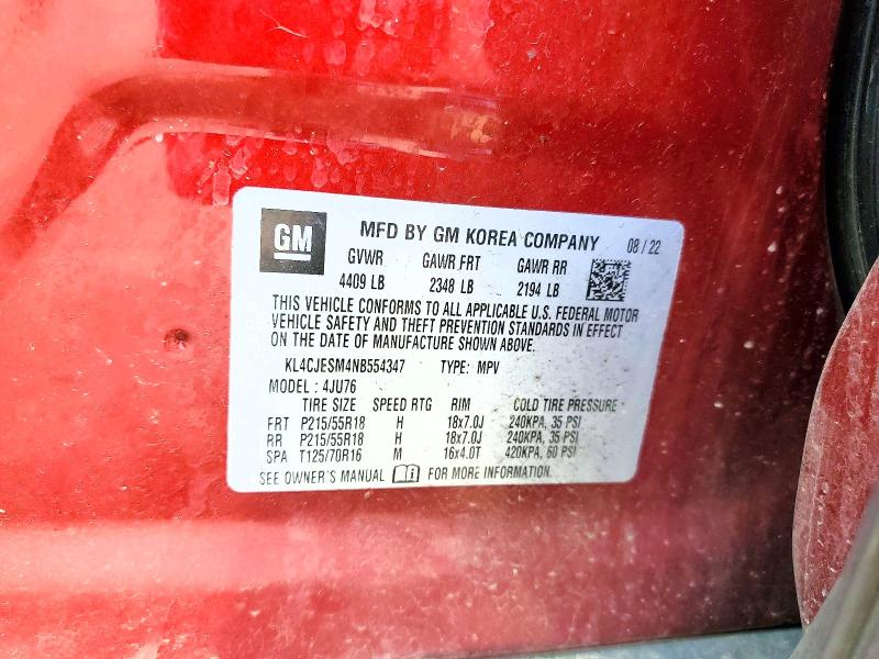 Aukcja sprzedaży 2022 Buick Encore, vin: KL4CJESM4NB554347, numer aukcji: 60187416