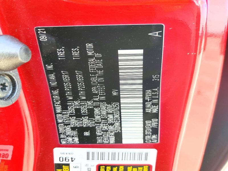 2022 Toyota Sienna მანქანა იყიდება აუქციონზე, vin: 5TDYRKEC0NS076250, აუქციონის ნომერი: 62673056