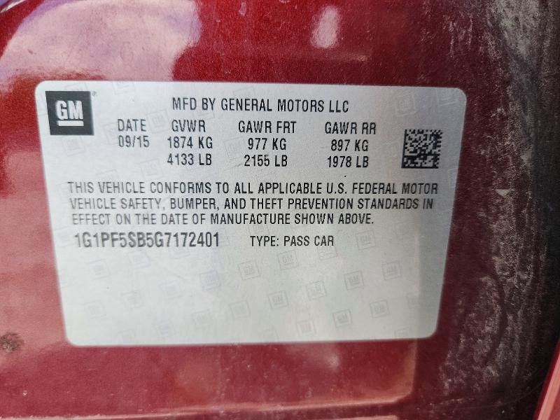 Продаж на аукціоні авто 2016 Chevrolet Cruze Limited, vin: 1G1PF5SB5G7172401, номер лоту: 61160566