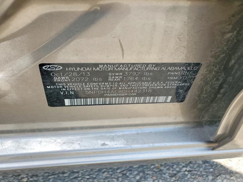 Продажа на аукционе авто 2013 Hyundai Elantra, vin: 5NPDH4AE8DH442318, номер лота: 58688376
