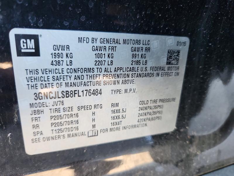 Продаж на аукціоні авто 2015 Chevrolet Trax, vin: 3GNCJLSB8FL176484, номер лоту: 59399806