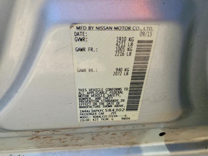 Продажа на аукционе авто 2015 Nissan Altima, vin: 1N4AL3APXFC584302, номер лота: 59372936