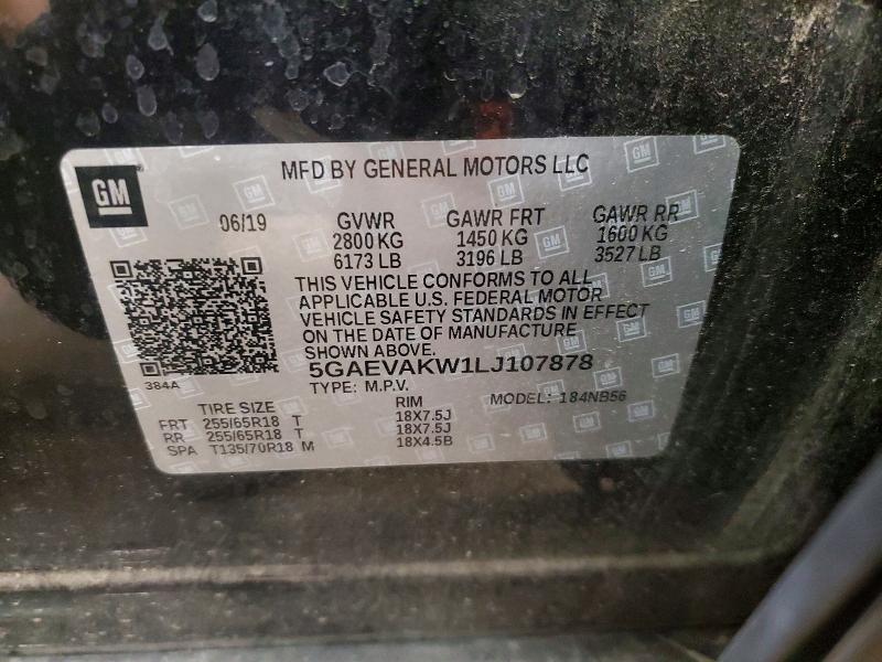 2020 Buick Enclave მანქანა იყიდება აუქციონზე, vin: 5GAEVAKW1LJ107878, აუქციონის ნომერი: 61773156