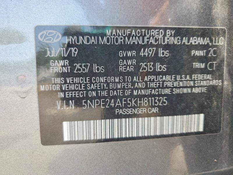 61231956 :رقم المزاد ، 5NPE24AF5KH811325 vin ، 2019 Hyundai Sonata مزاد بيع