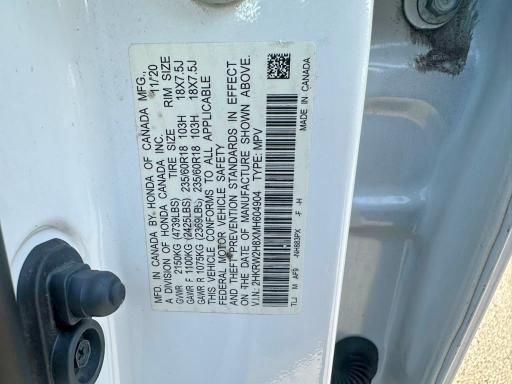 60607186 :رقم المزاد ، 2HKRW2H8XMH604904 vin ، 2021 Honda Cr-v مزاد بيع